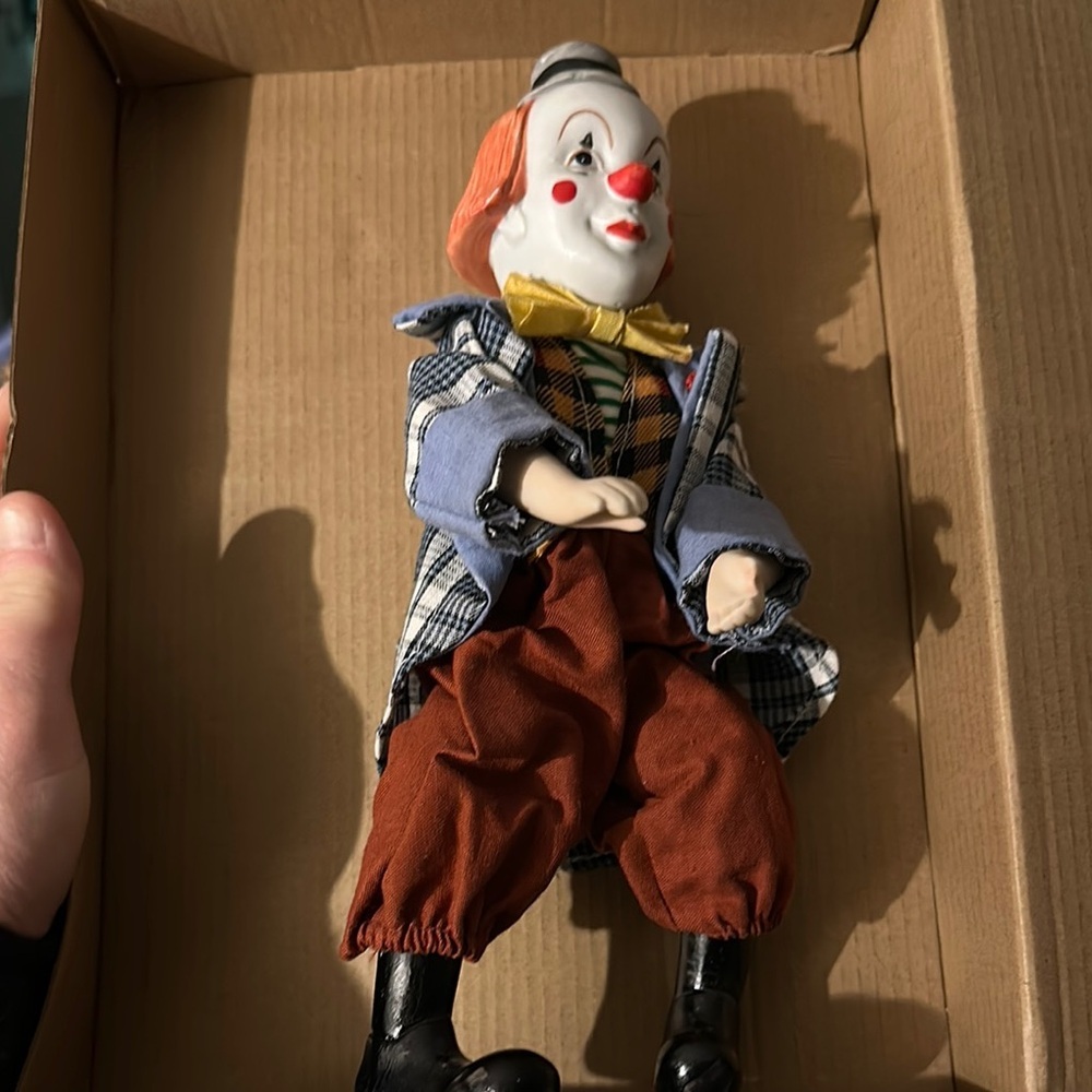Red and Blue Clown Doll with Accessories